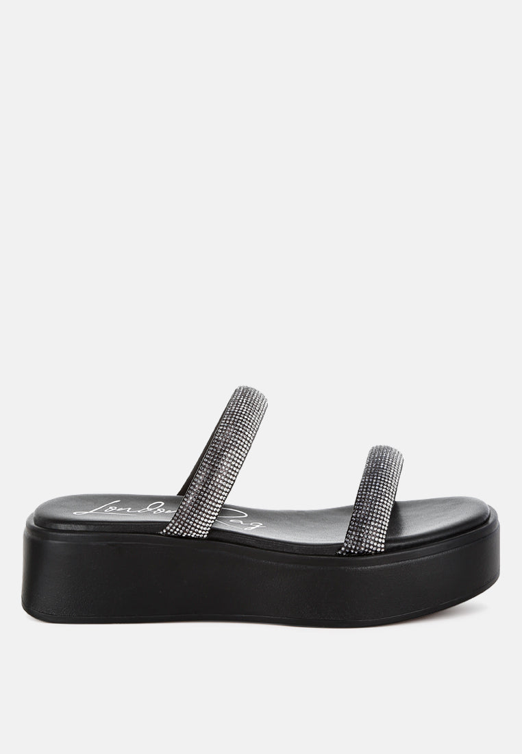 chunky rhinestone platform sandals by ruw#color_black