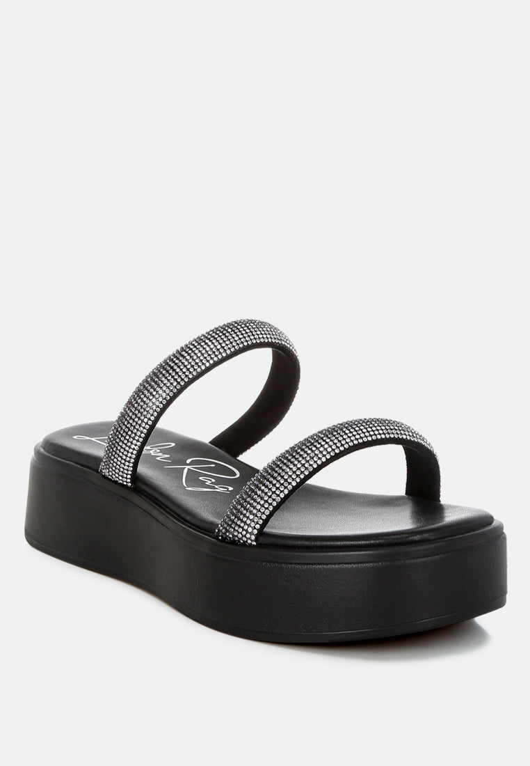 chunky rhinestone platform sandals by ruw#color_black