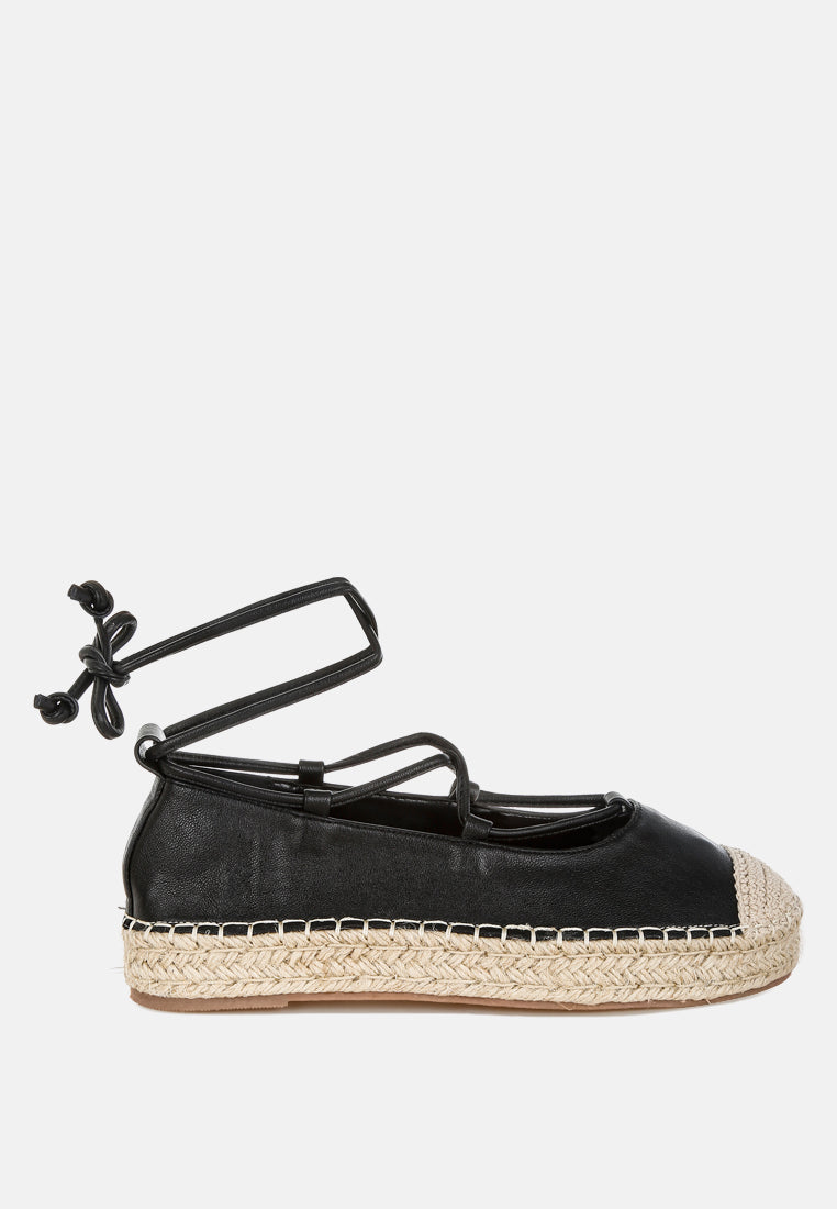 alaya woven toe lace-up espadrilles#color_black