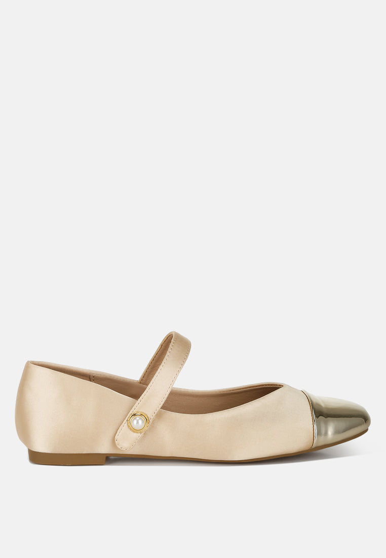 albi patent toe cap satin mary jane#color_gold