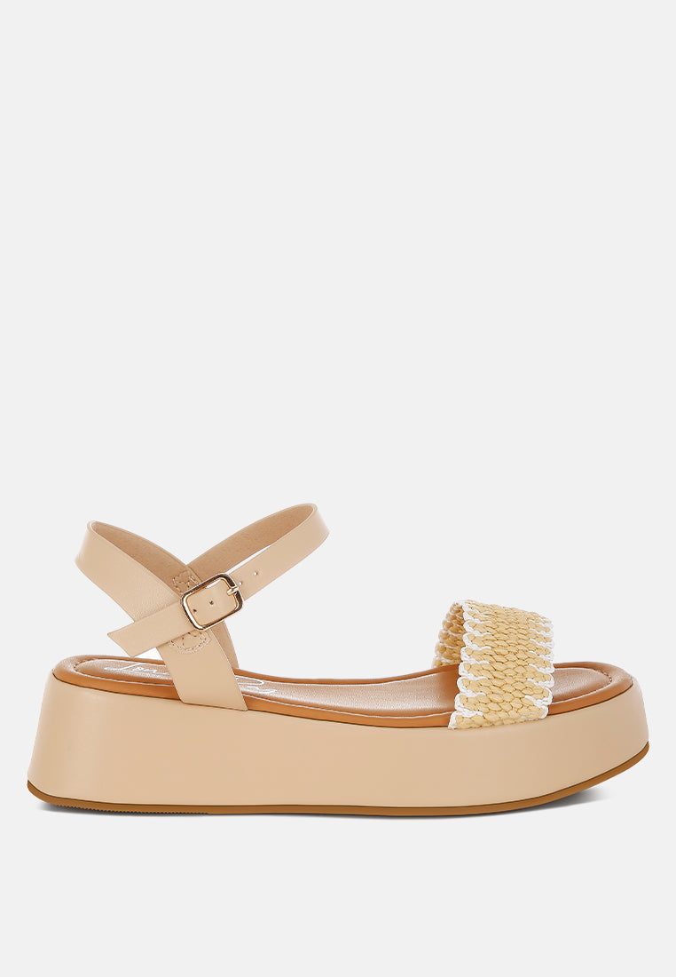 raffia flatform sandals by ruw#color_beige