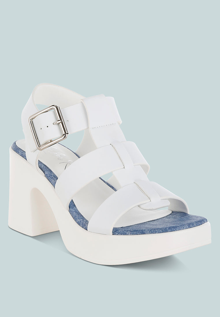 chunky pin buckle platform heels by mode#color_white