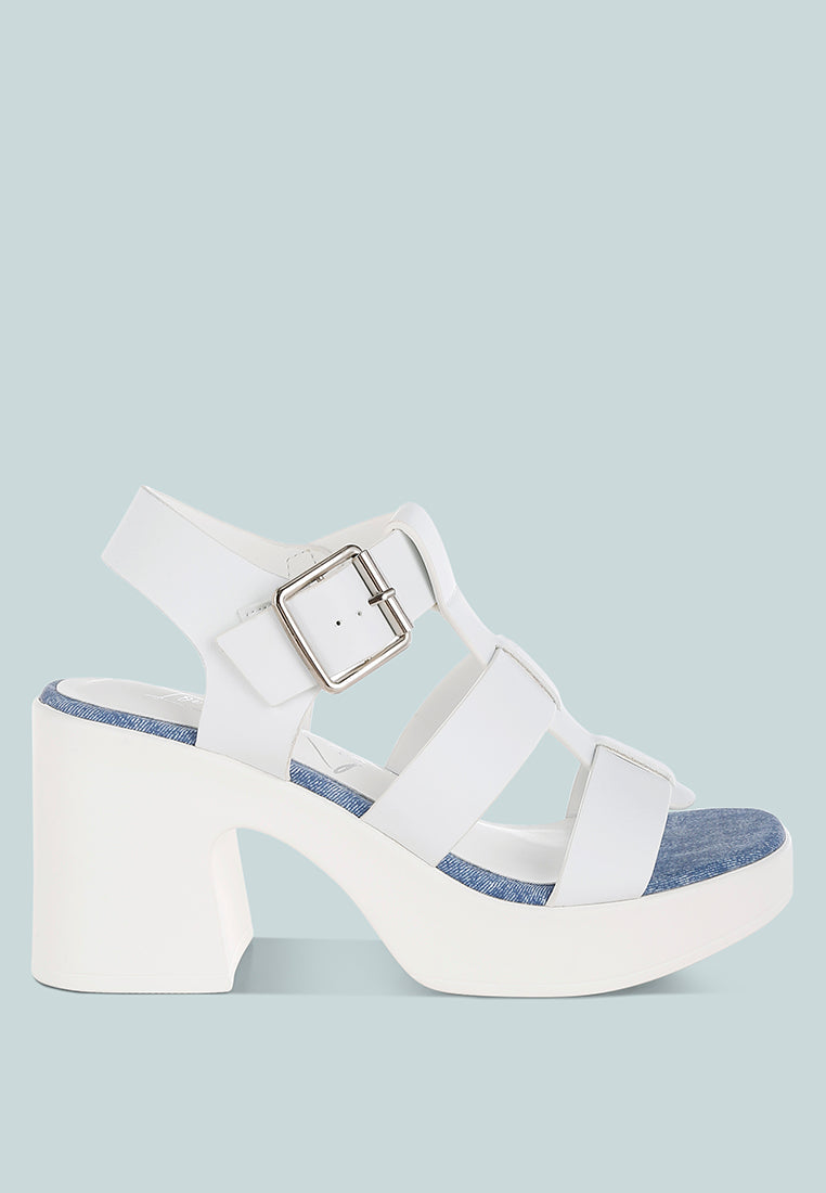 chunky pin buckle platform heels by mode#color_white