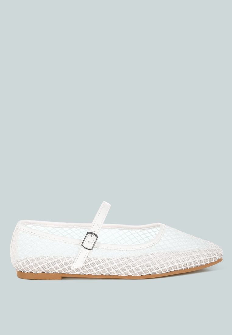 mesh mary jane flats by ruw#color_white