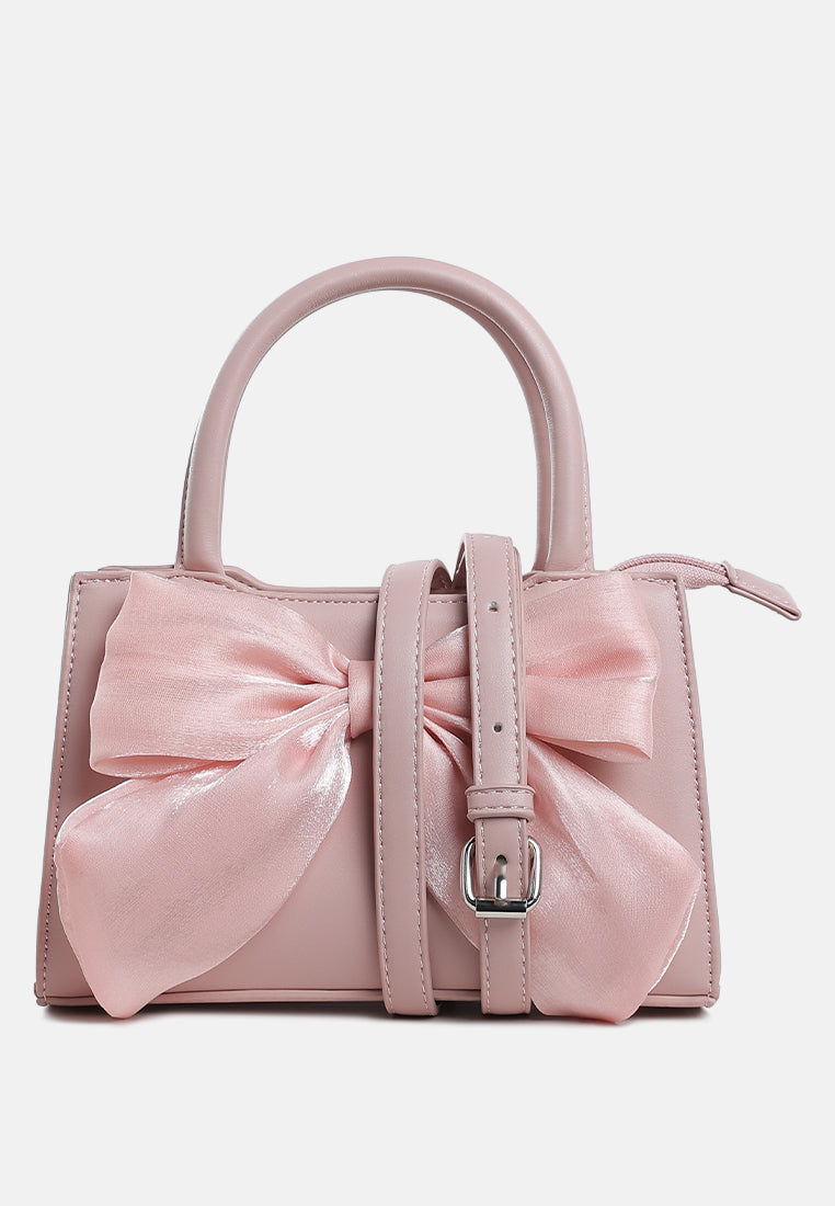big bow detail mini handbag by ruw#color_pink