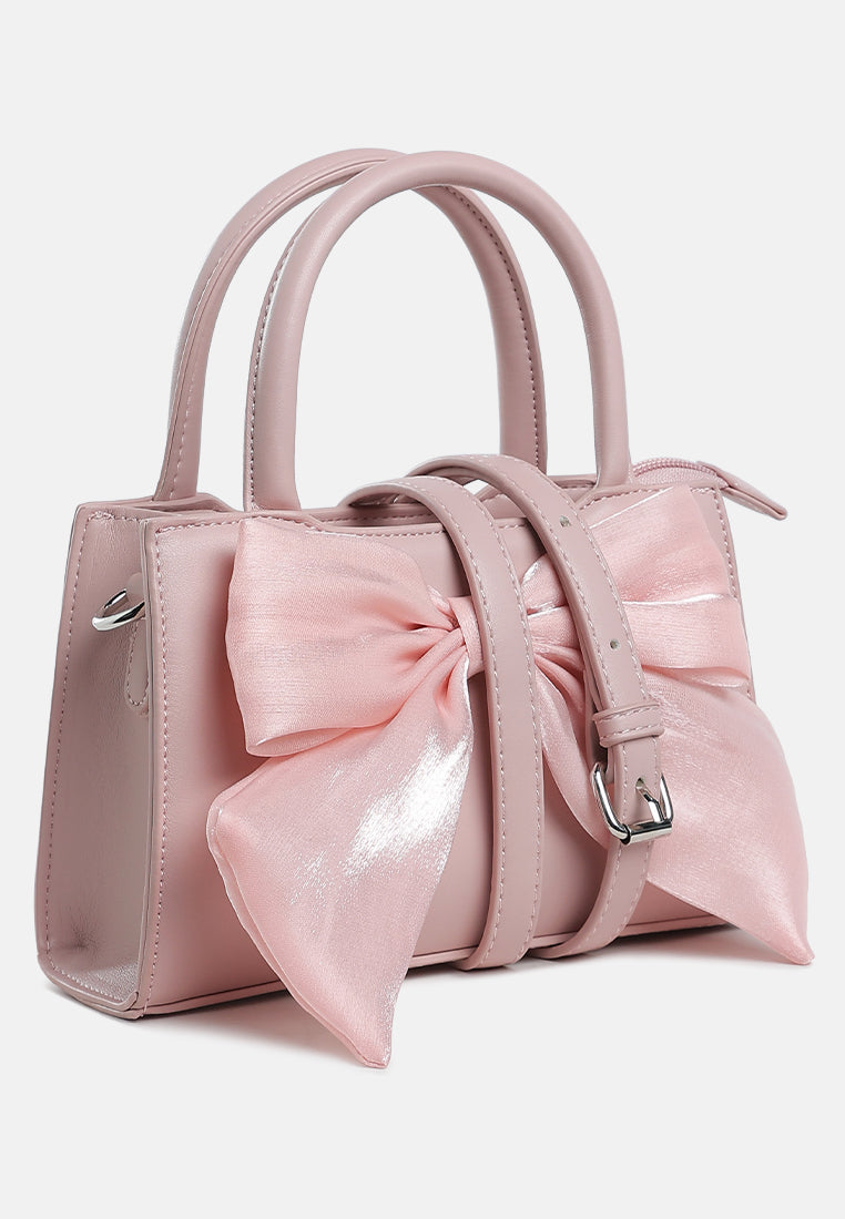 big bow detail mini handbag by ruw#color_pink