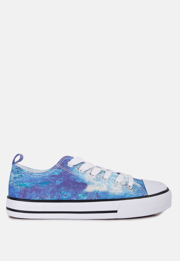 Blue Tie Dye Canvas Sneakers#color_blue