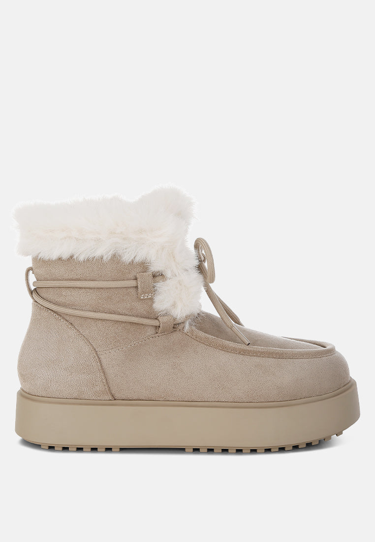 bunting faux fur collar flatform boots by ruw#color_beige