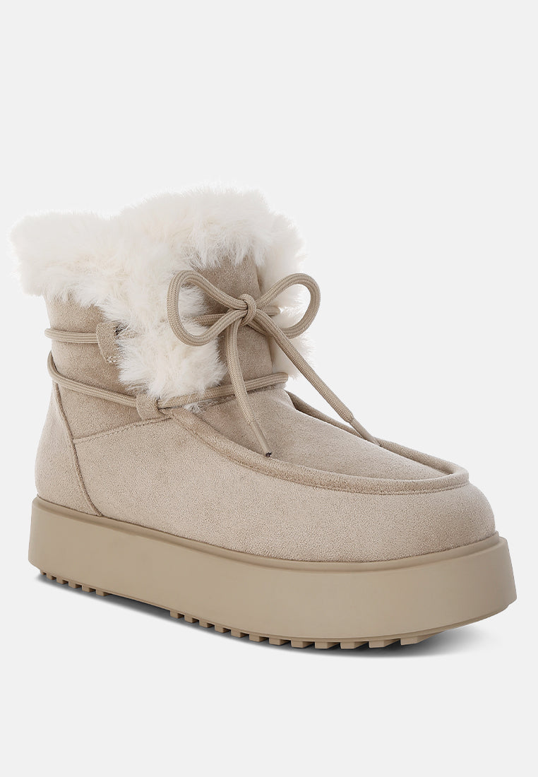 bunting faux fur collar flatform boots by ruw#color_beige