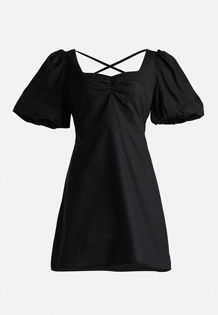 sweetheart neck a-line dress by ruw#color_black