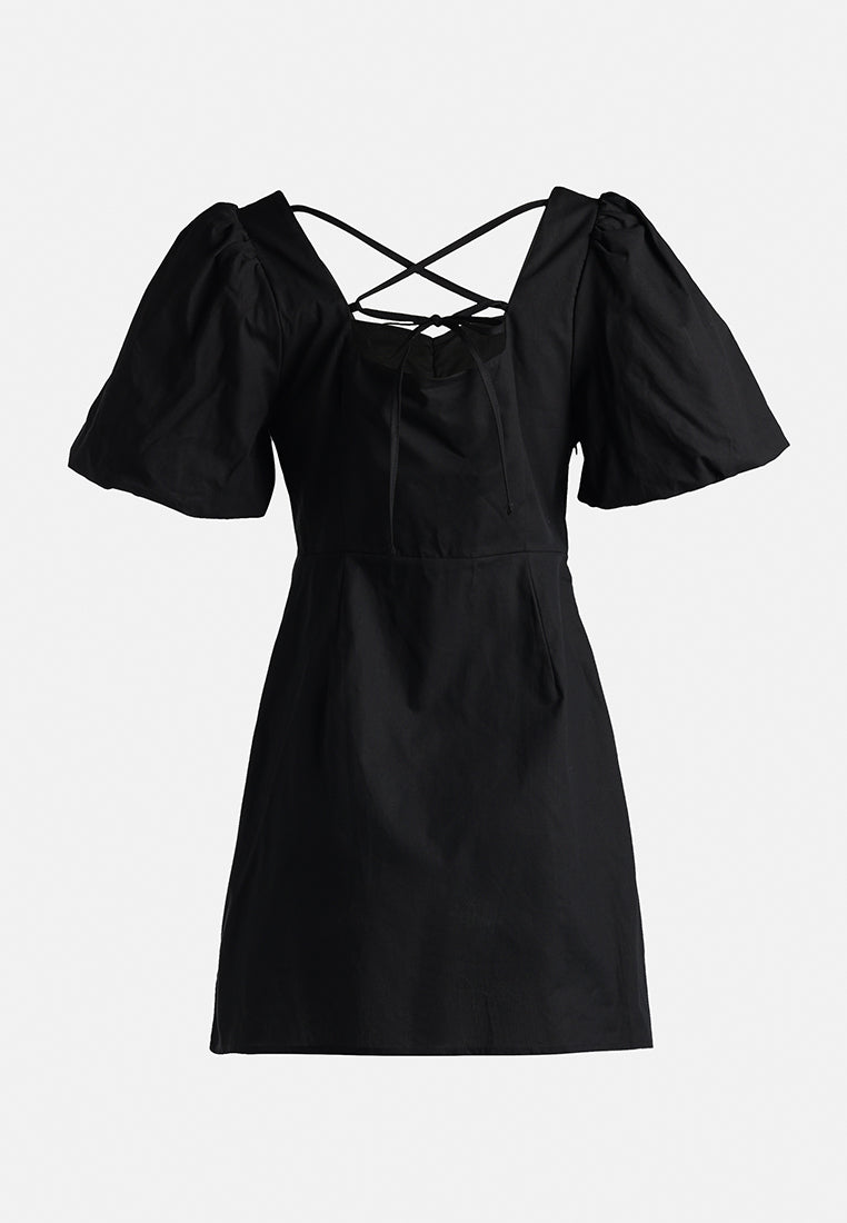 sweetheart neck a-line dress by ruw#color_black