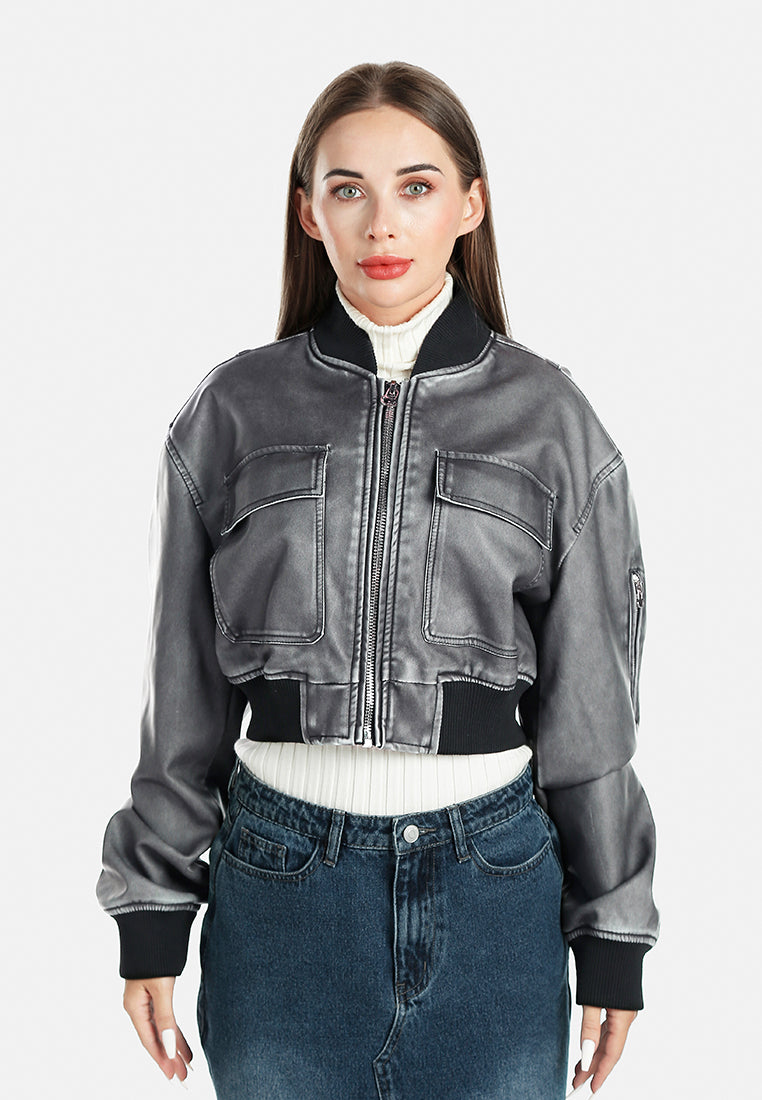 full-sleeved flap pockets jacket by ruw#color_charcoal