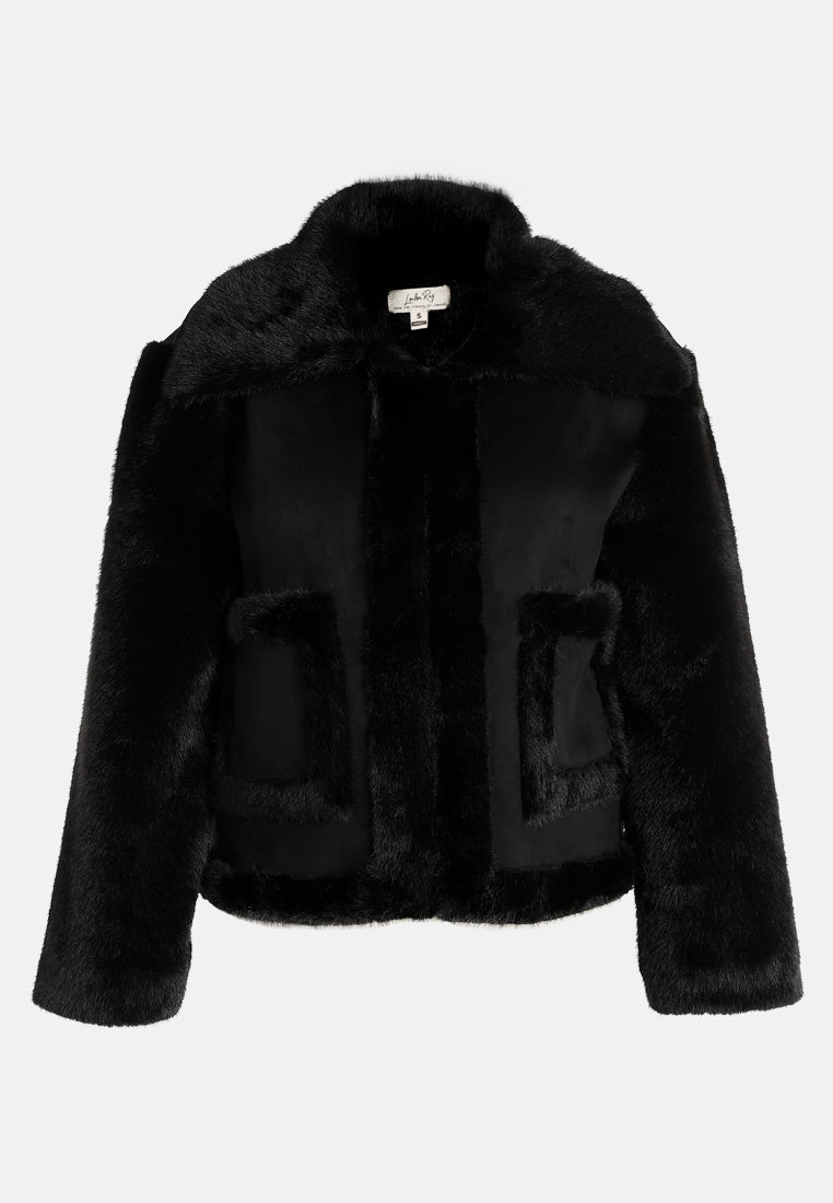 faux fur jacket by ruw#color_black