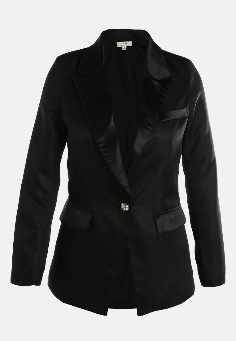 lapel collar buttoned blazer by ruw#color_black