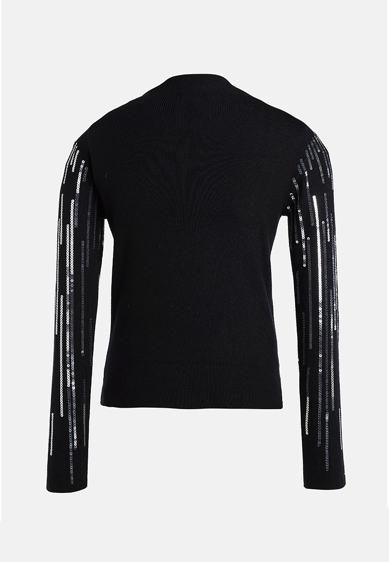 sequin detail full sleeves top by ruw#color_black