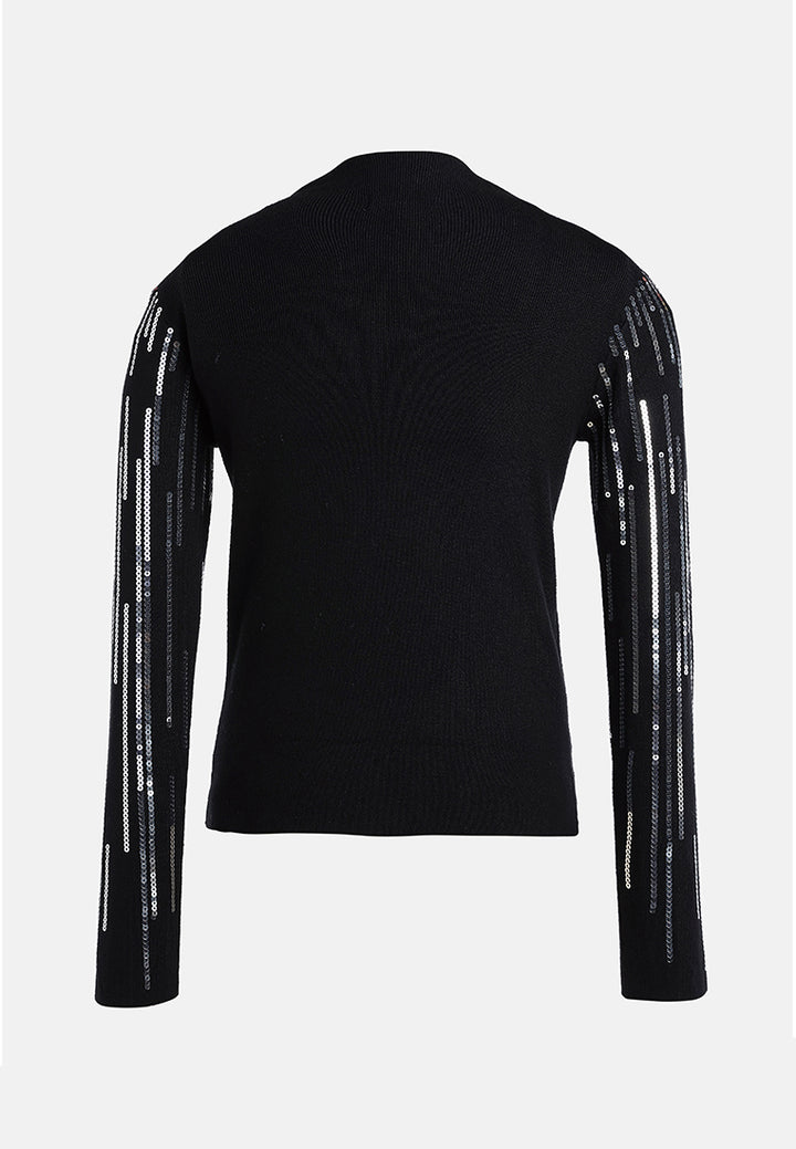 sequin detail full sleeves top by ruw#color_black