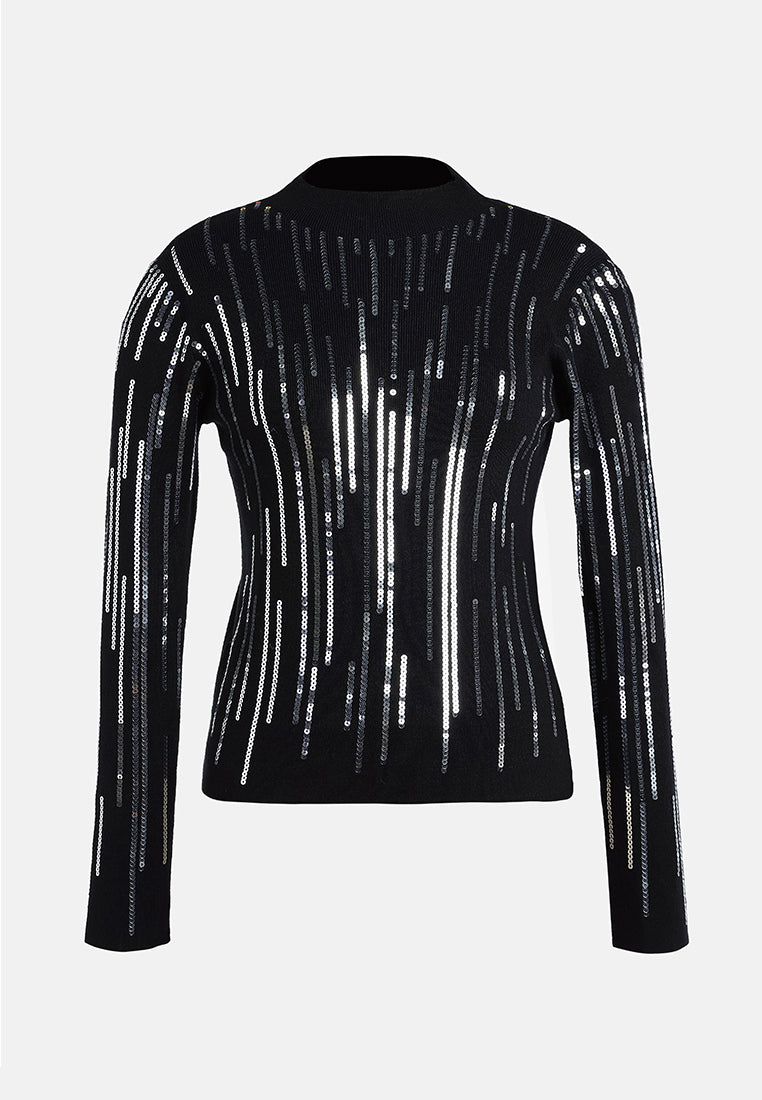 sequin detail full sleeves top by ruw#color_black