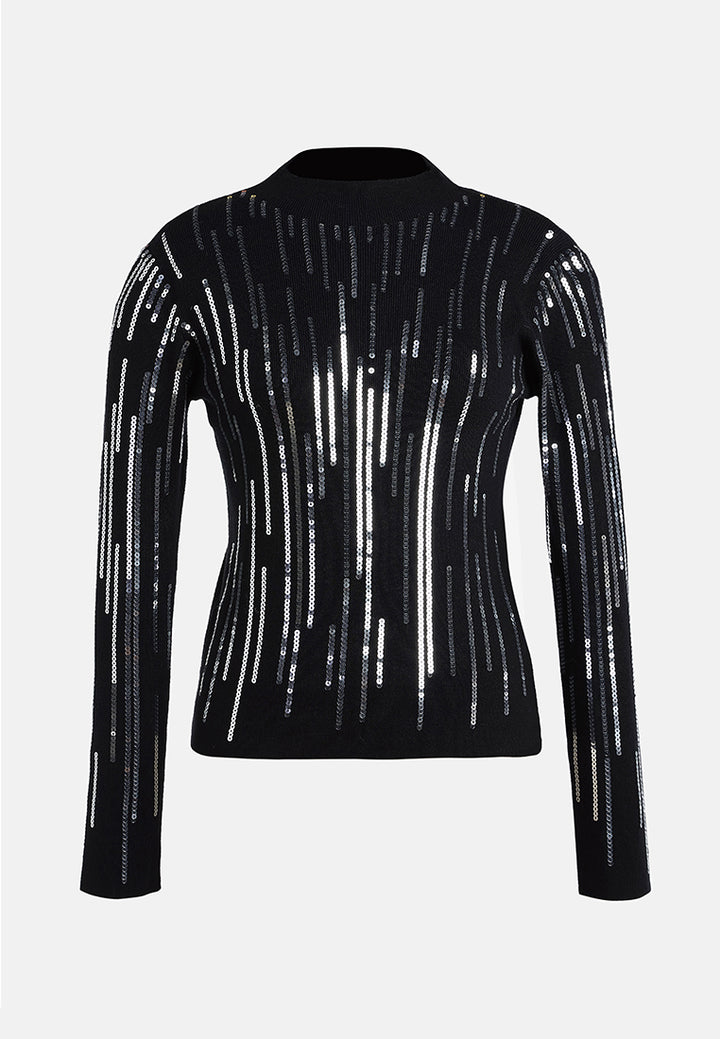 sequin detail full sleeves top by ruw#color_black