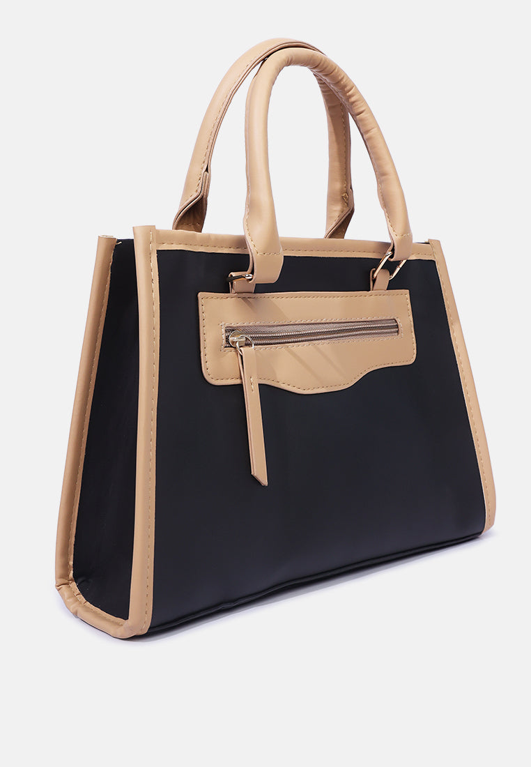 Color Block Tote Bag#color_black
