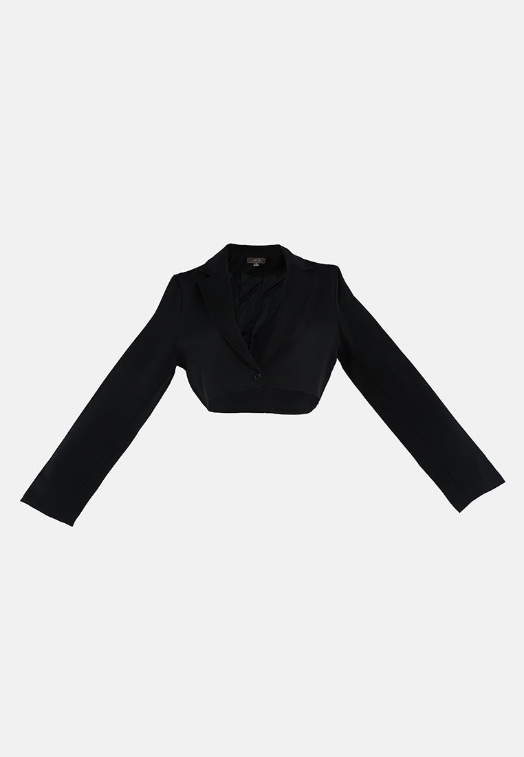 cropped tailored blazer#color_black