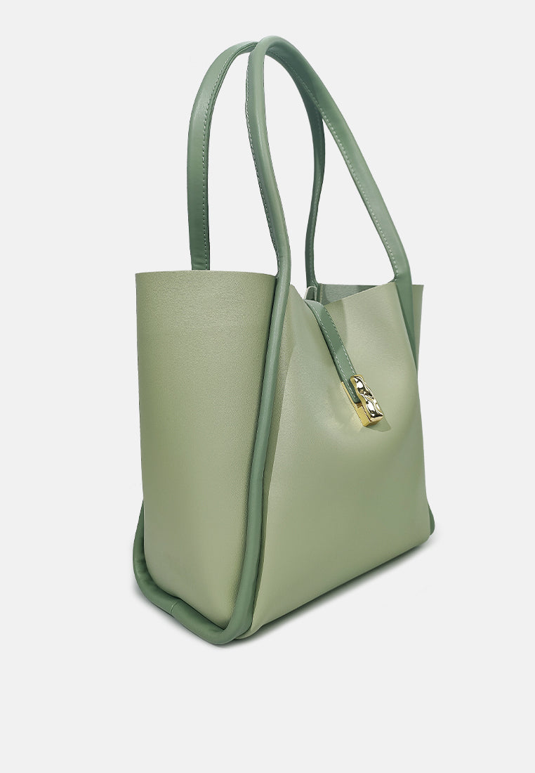 dual tone tote bag#color_mint-green