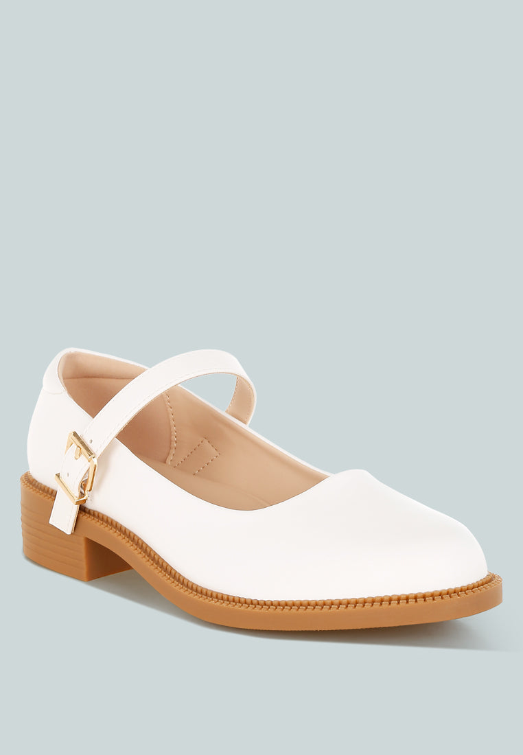 faux leather mary jane shoes by ruw#color_white
