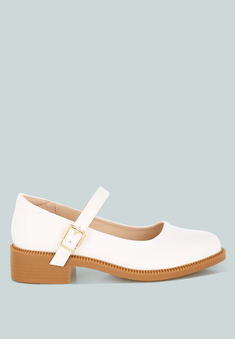 faux leather mary jane shoes by ruw#color_white