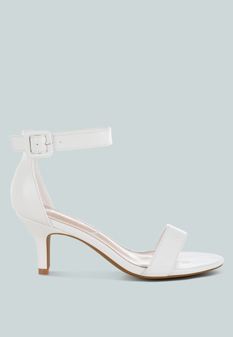 faux leather kitten heel sandals by ruw#color_white