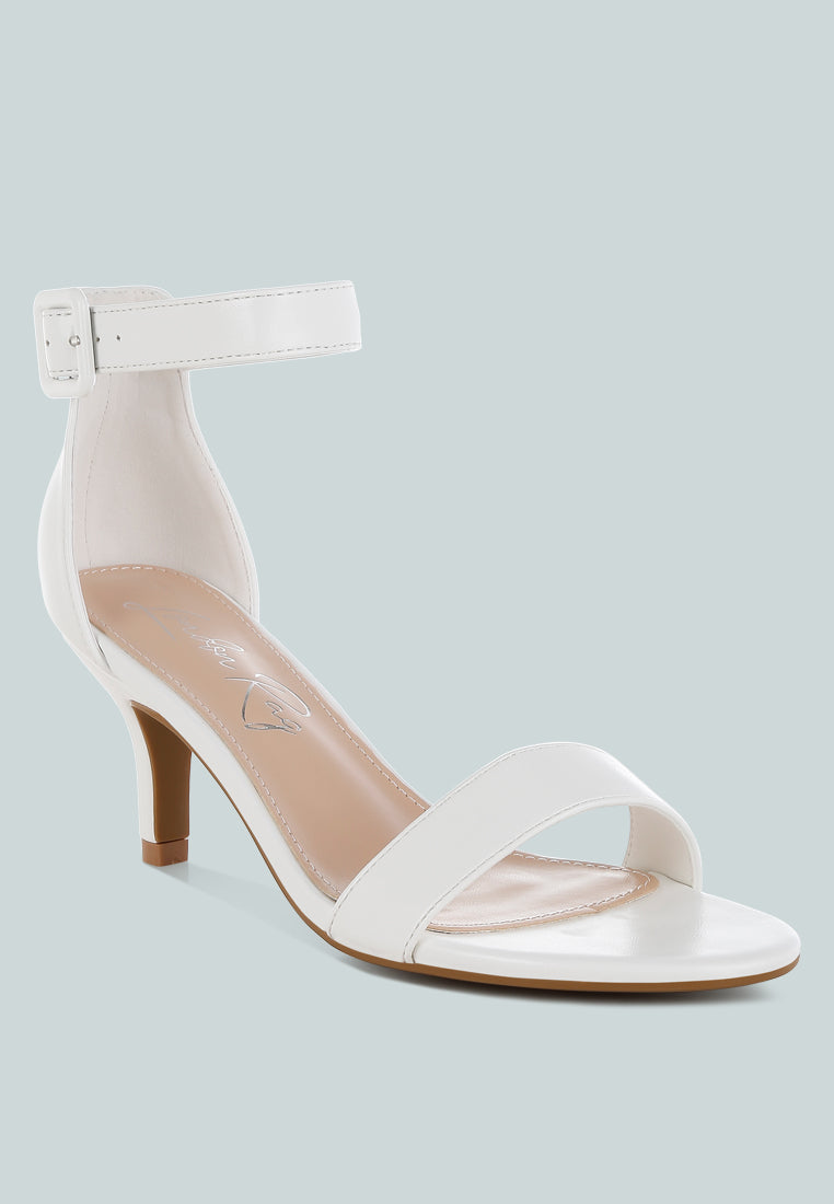 faux leather kitten heel sandals by ruw#color_white