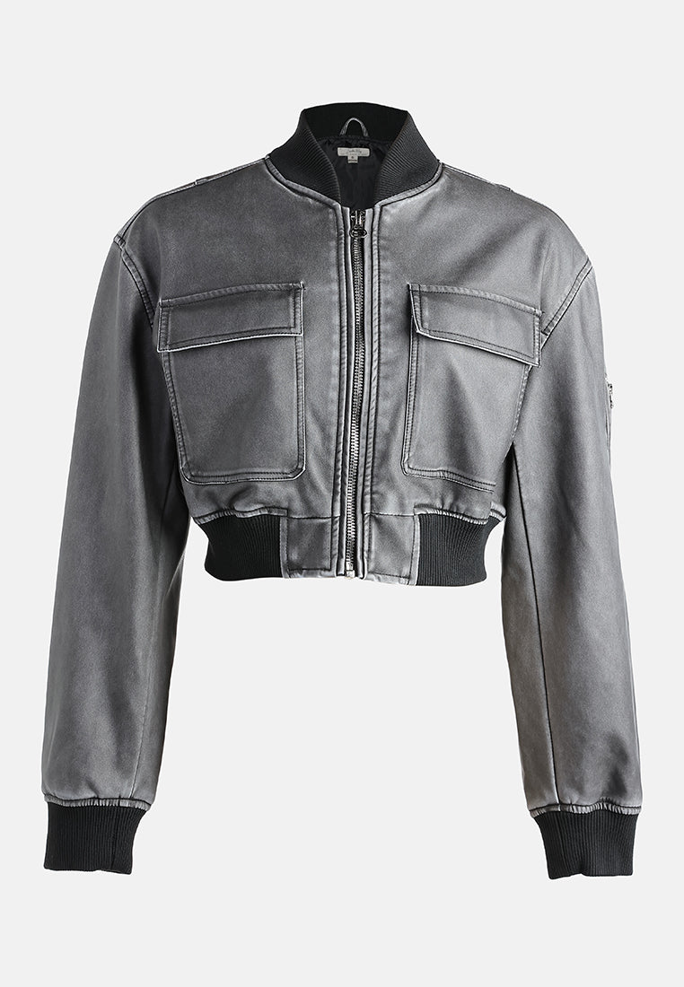 full-sleeved flap pockets jacket by ruw#color_charcoal