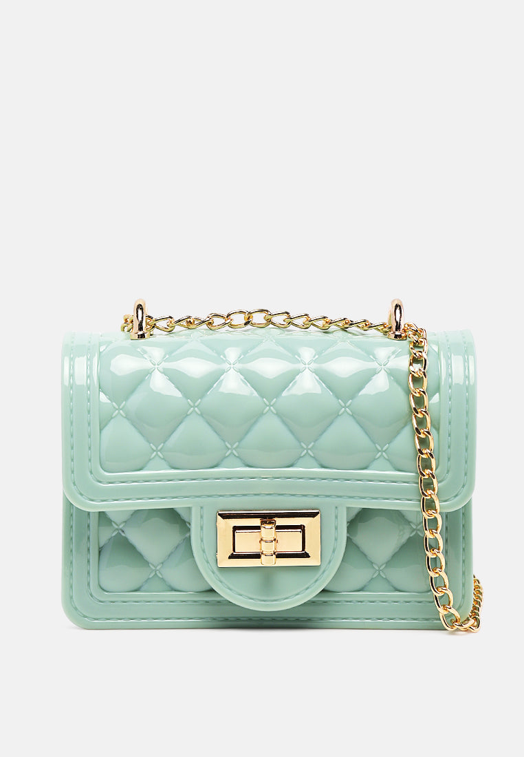 quilted sling bag#color_green