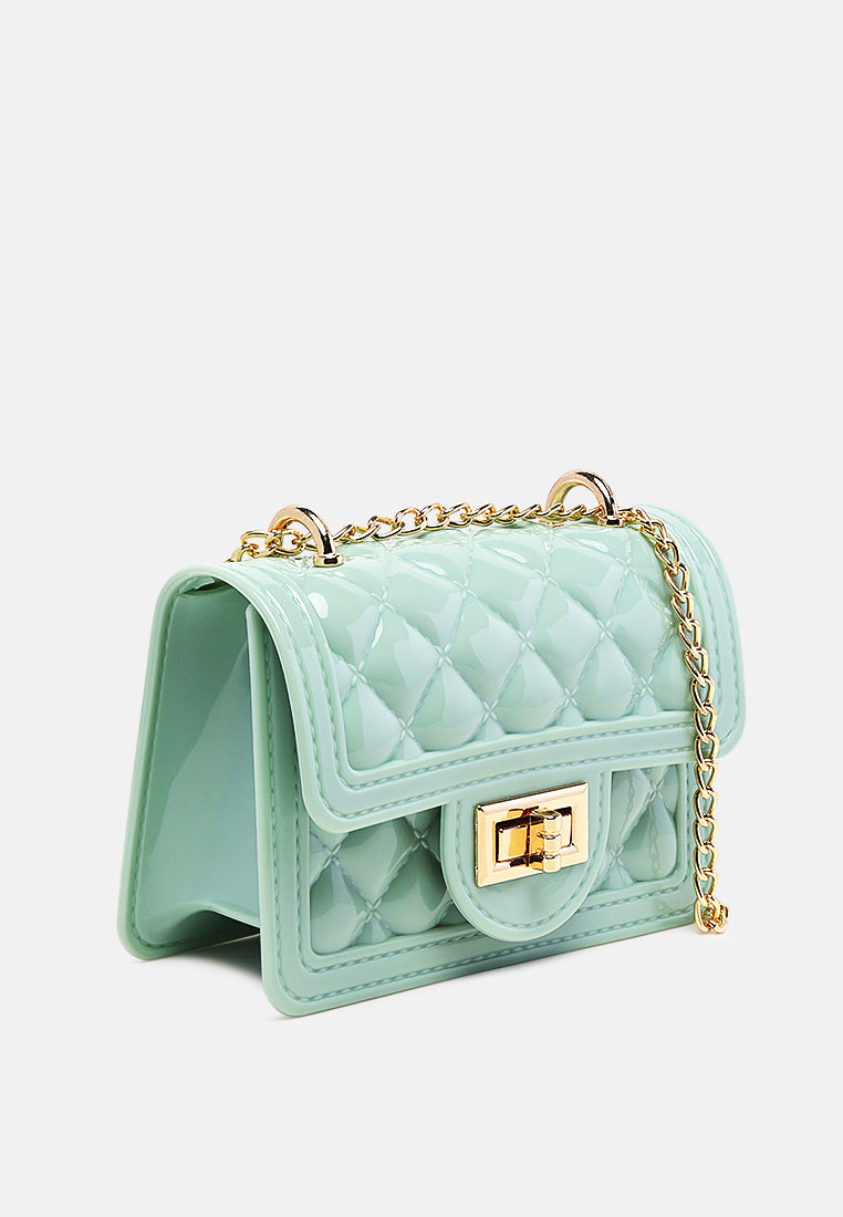 quilted sling bag#color_green