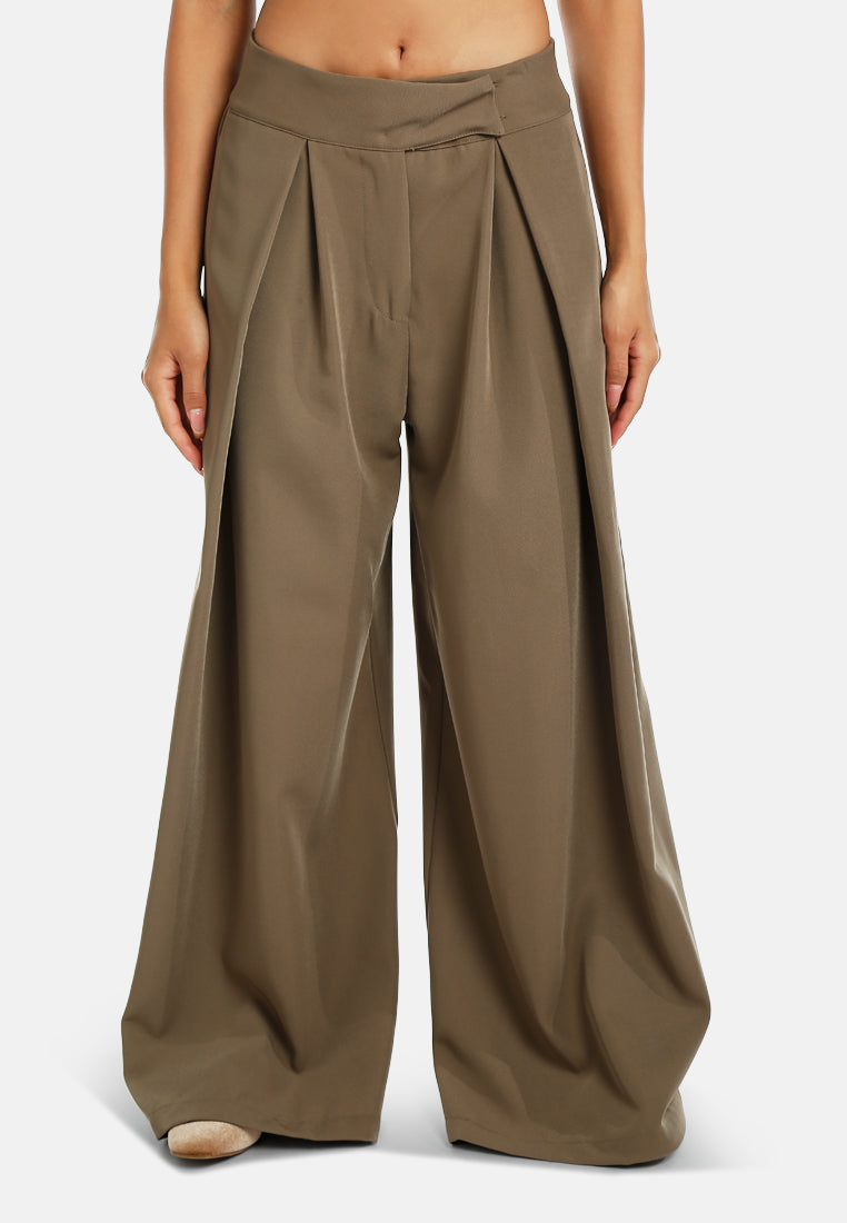 high waist wide leg trousers by ruw#color_taupe