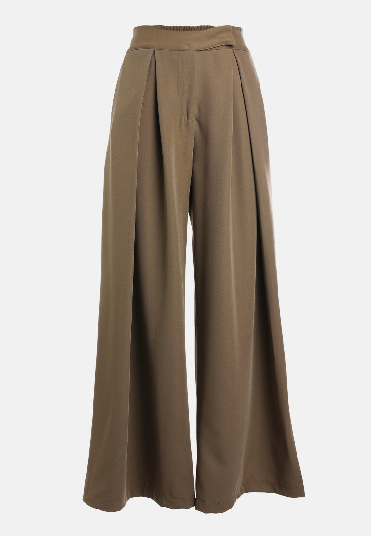 high waist wide leg trousers by ruw#color_taupe