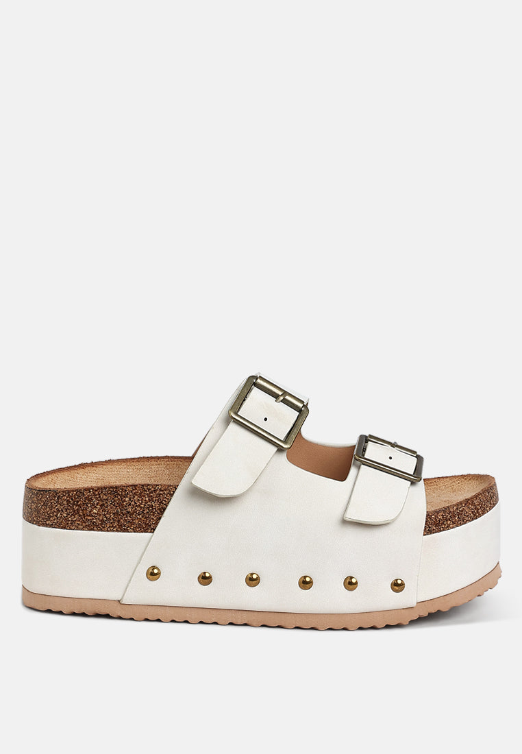 studded faux leather slip ons by mode#color_off-white