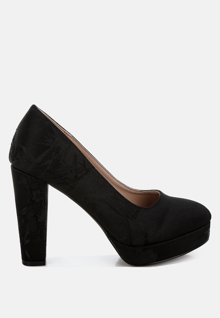 platform block heel pumps by ruw#color_black