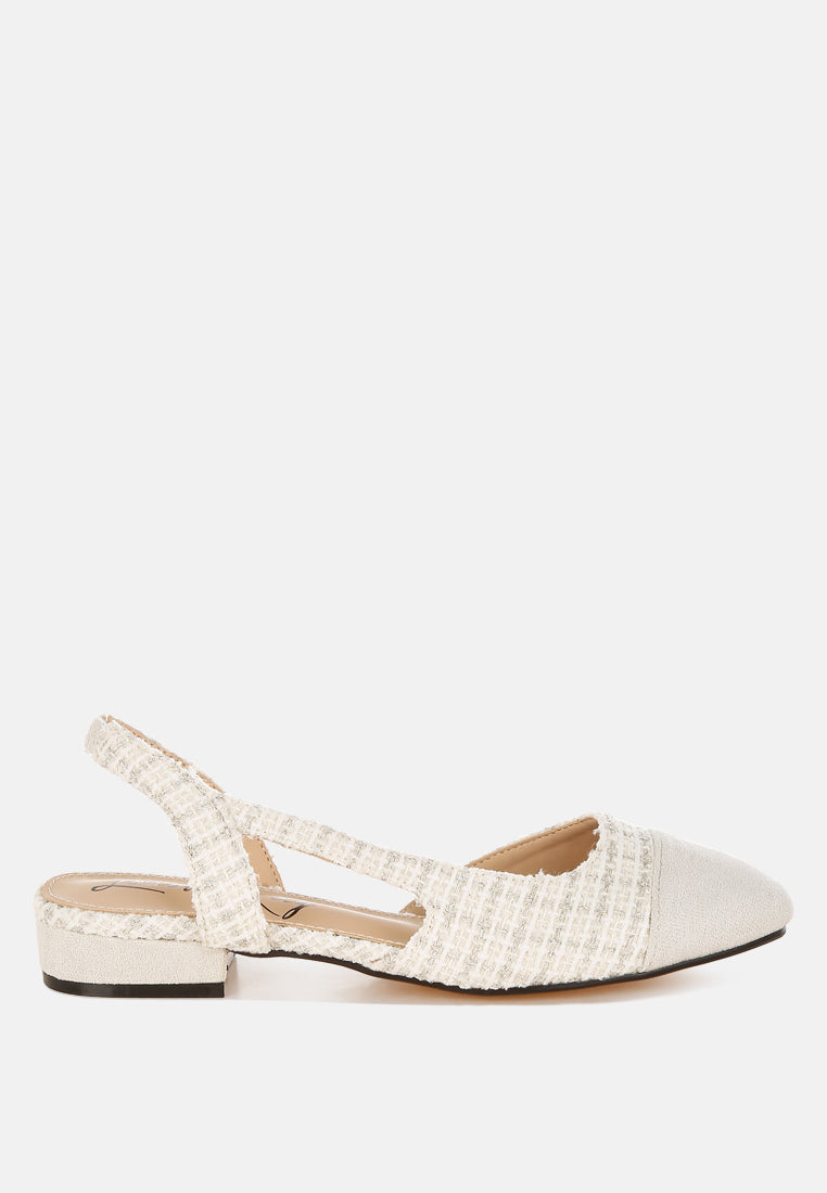 tweed slingback sandals by ruw#color_off-white