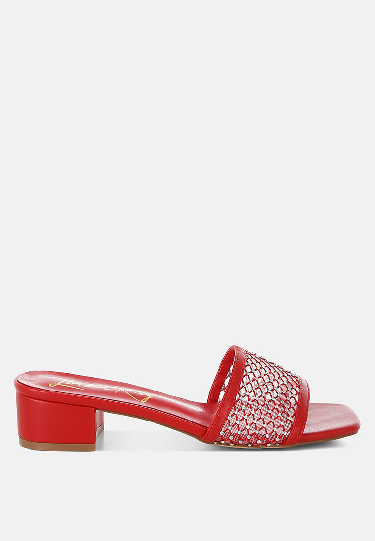 rhinestone studded slip-on heels by ruw#color_red