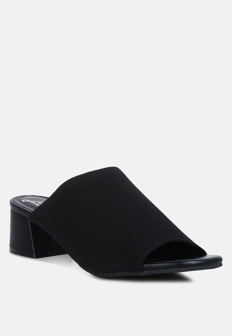 knitted round toe sandal#color_black