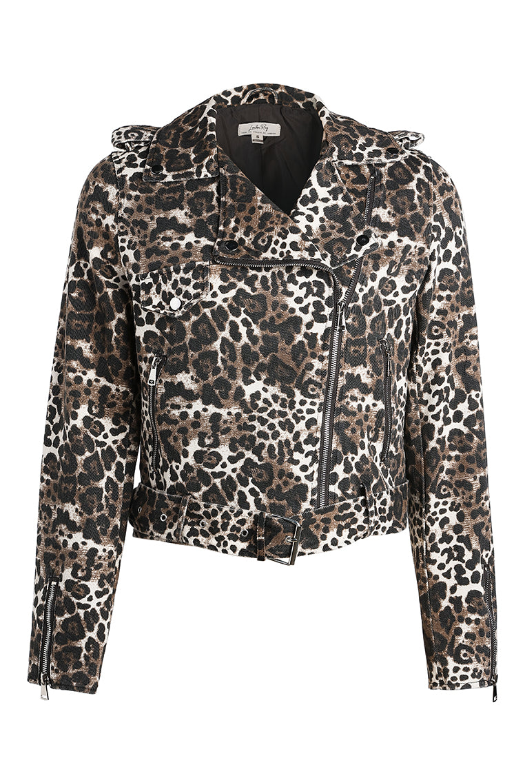 leopard print biker jacket by ruw#color_leopard-print