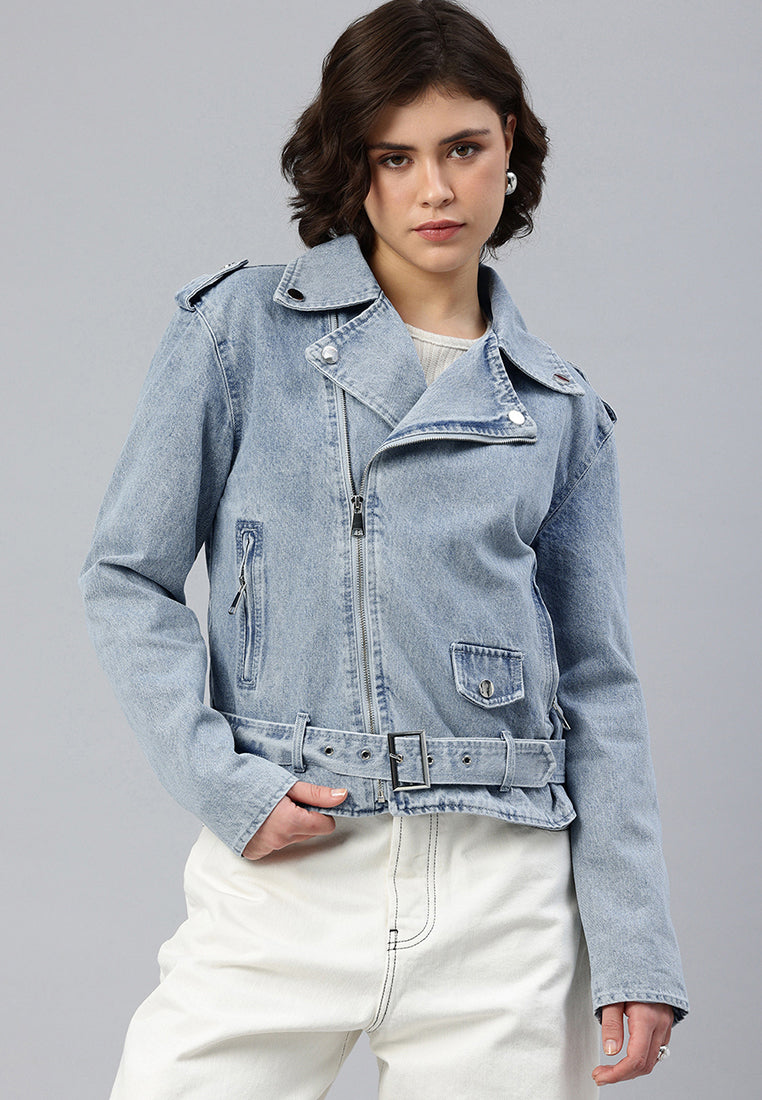 light wash biker jacket by ruw#color_blue