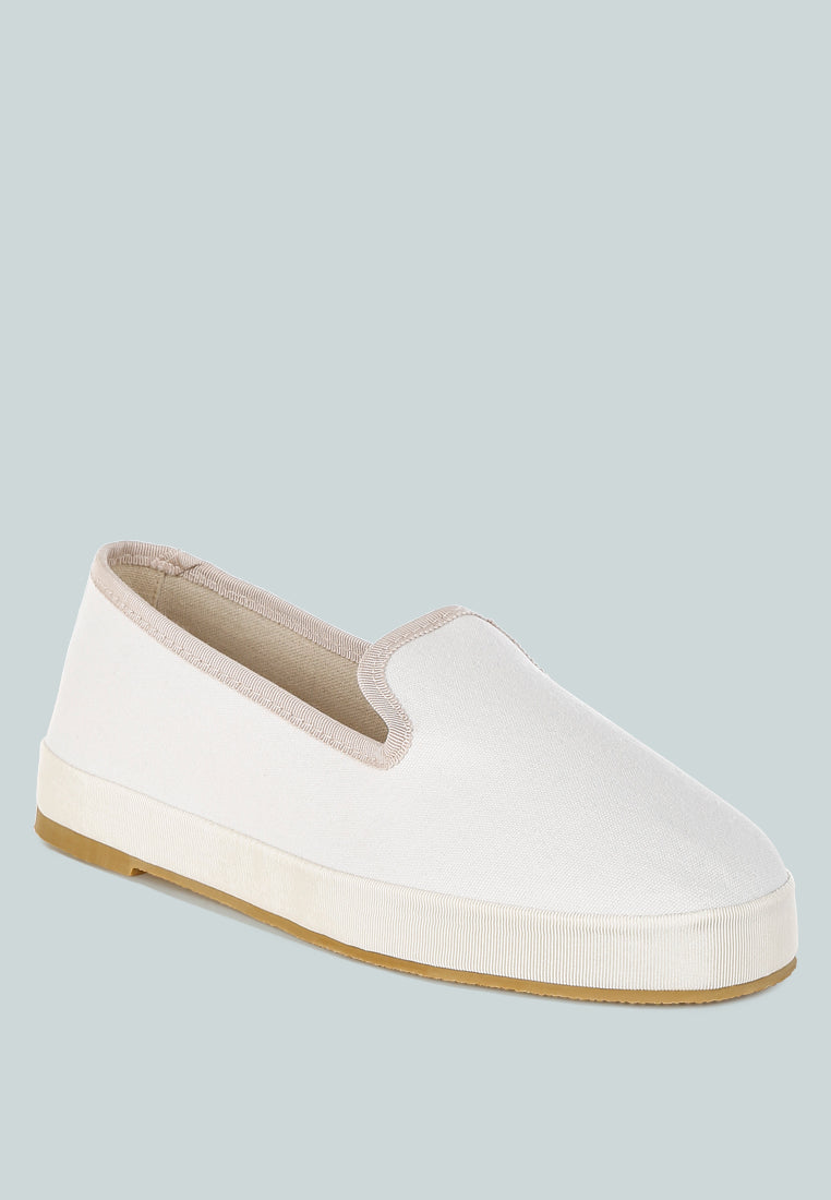 round toe canvas loafers by ruw#color_off-white
