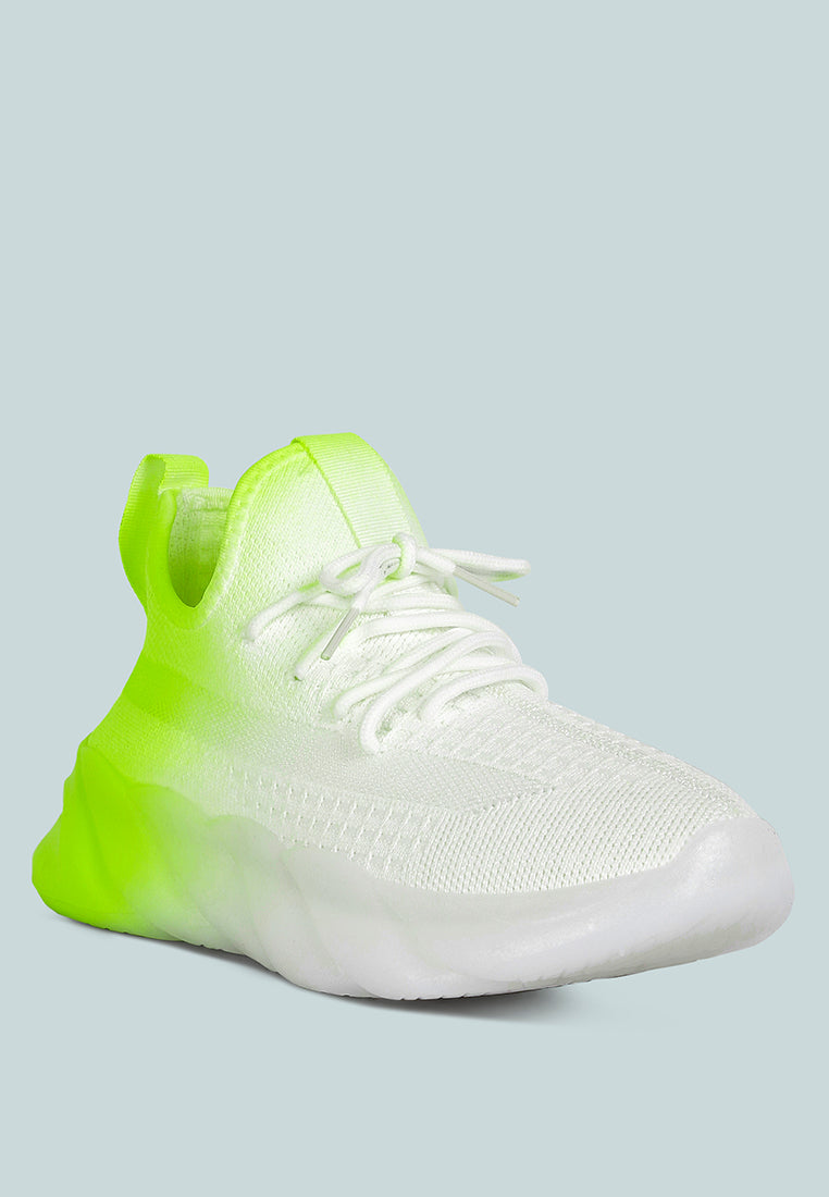 Newash Ombre Dip Knit Sneakers#color_green