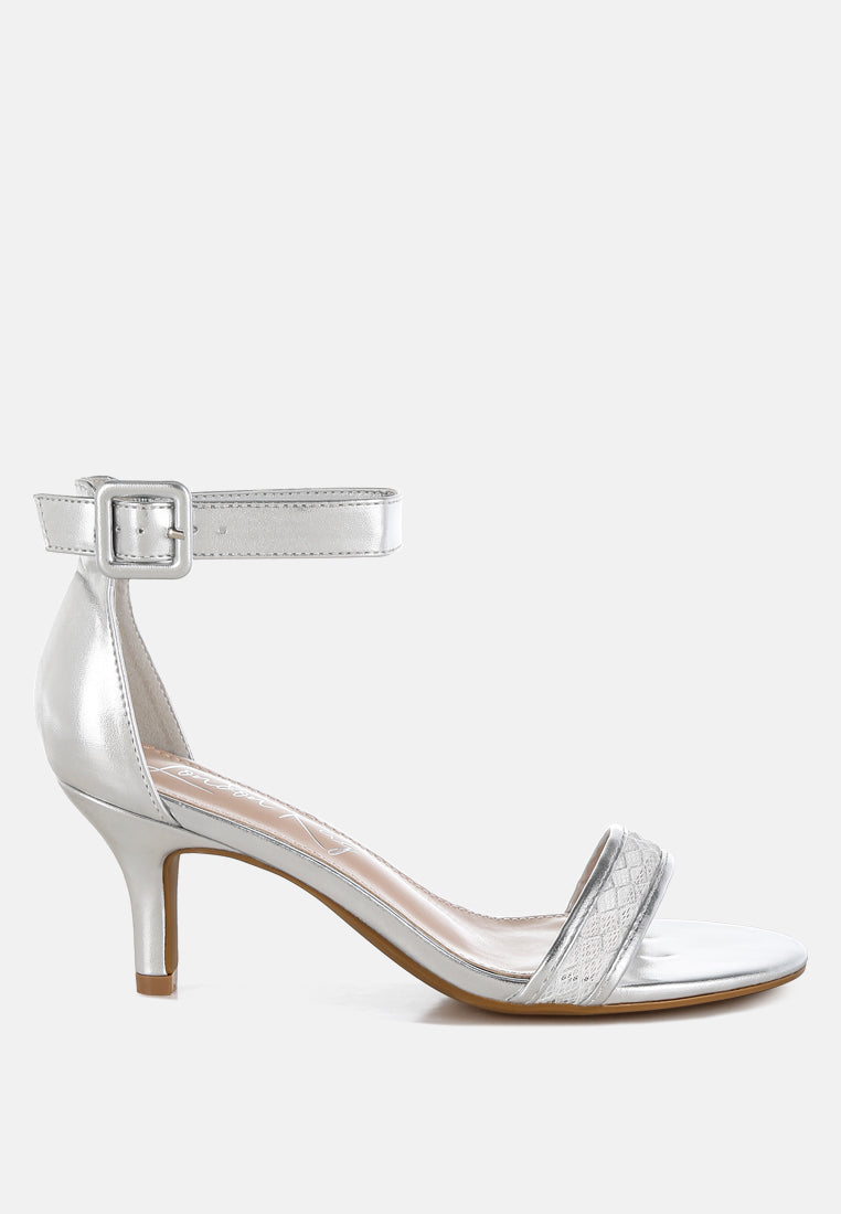 metallic faux leather kitten heel sandals by ruw#color_silver