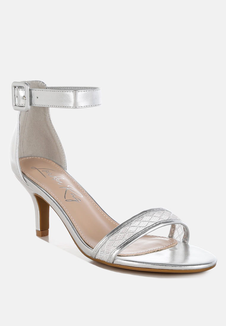 metallic faux leather kitten heel sandals by ruw#color_silver