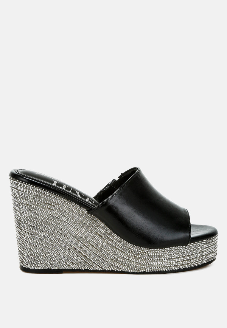 wedge heel peep toe sandals by ruw#color_black