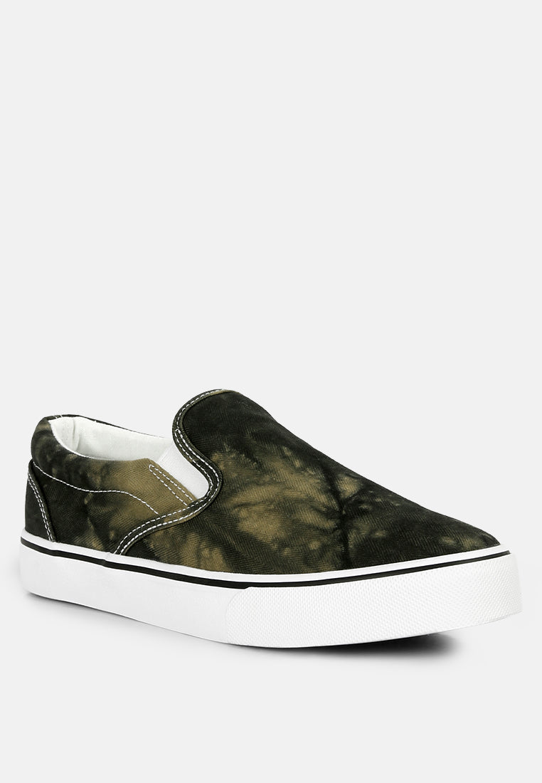 riddler olive green slip on canvas sneakers#color-darkgreen