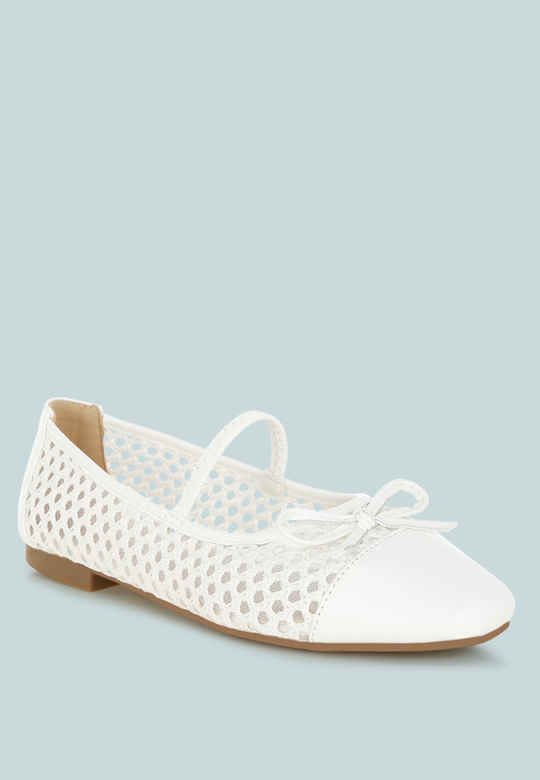 omela woven bow detail ballerinas#color_white