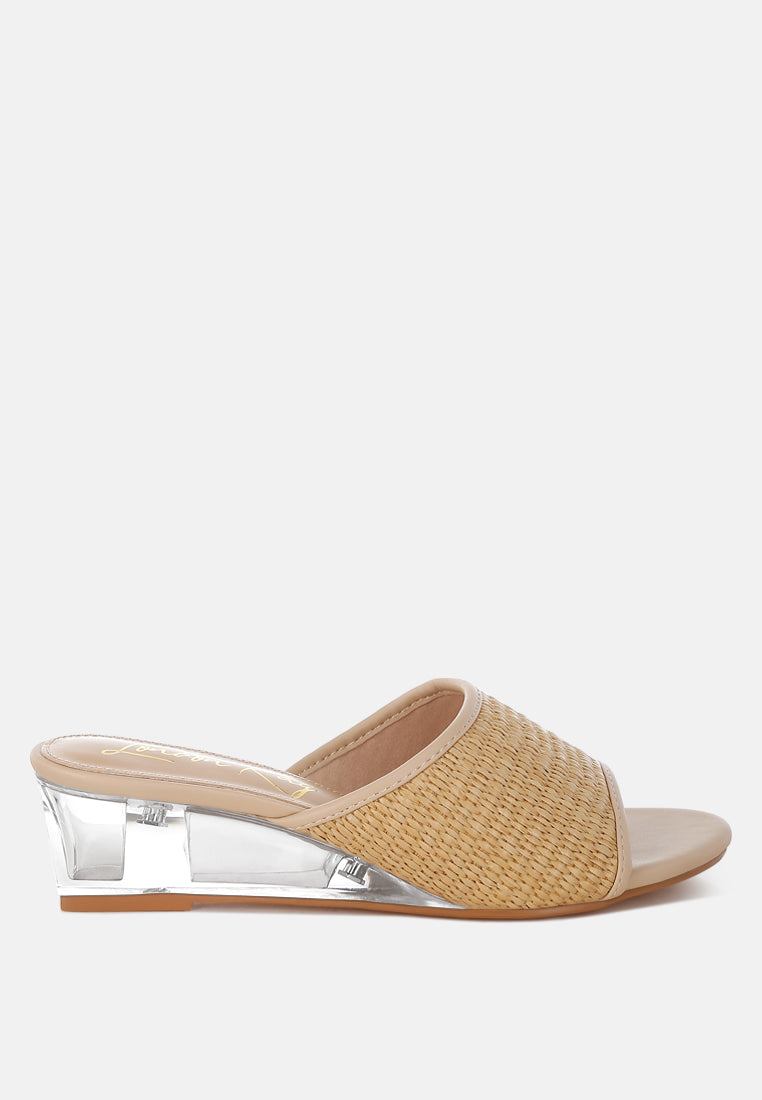 raffia clear heel wedge sandals by mode#color_natural