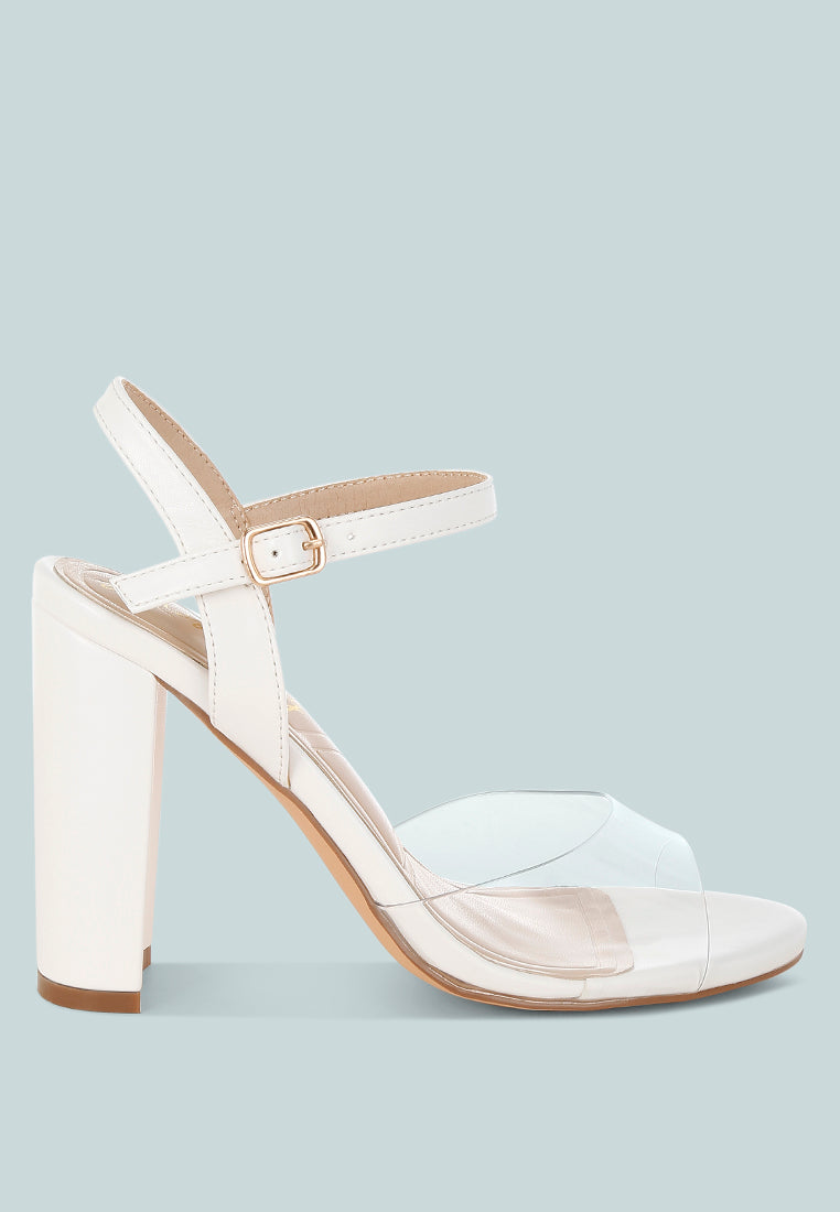 clear strap block heel sandals by ruw#color_white